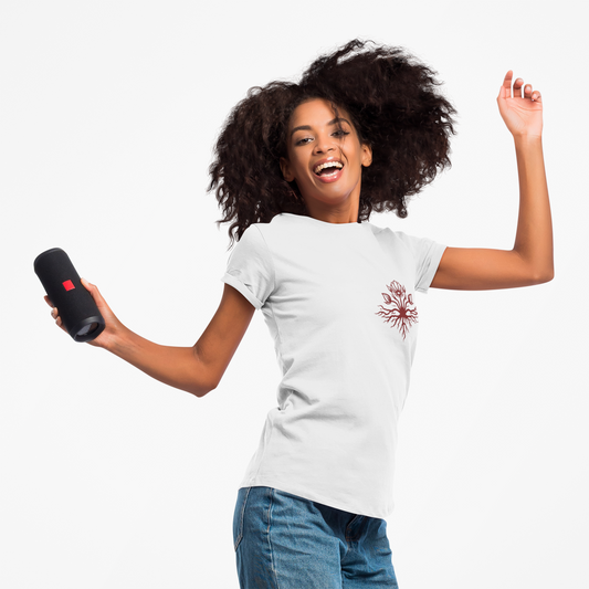 Rampant Floral Roots Women's Tee — Botanical Graphic Tee with 'Rampant' Back Design