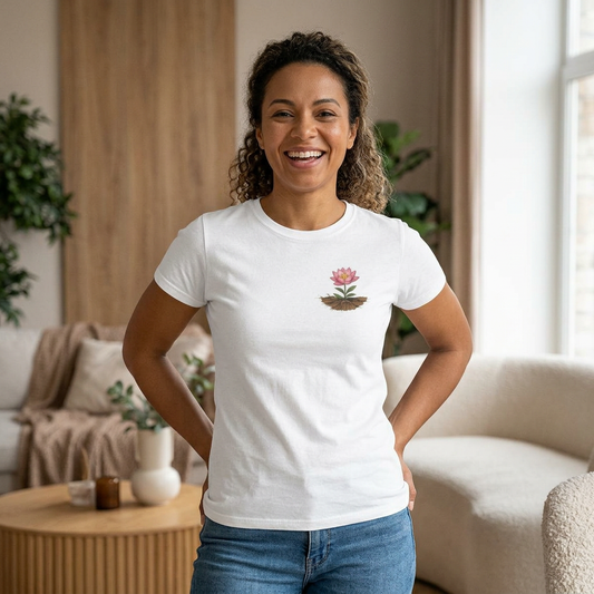 Rampant Lotus Tee — Women's Floral Resilience Graphic T-Shirt