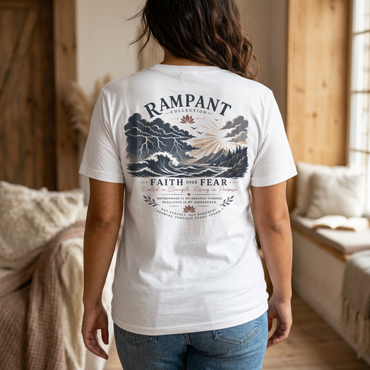 Oversized Rampant 'Faith Over Fear' Mountain Tee