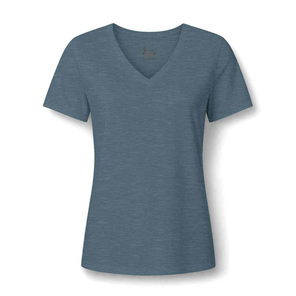 Women's Relaxed V-Neck Tee — Lightweight Heather Cotton Blend